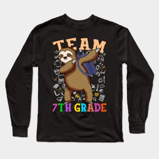 Dabbing Sloth 7th Grade Team Back To School Shirt Boys Girls Long Sleeve T-Shirt